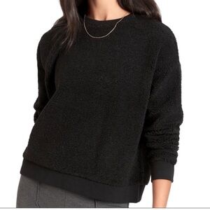 BANANA REPUBLIC Crew Neck Black Sherpa Sweatshirt